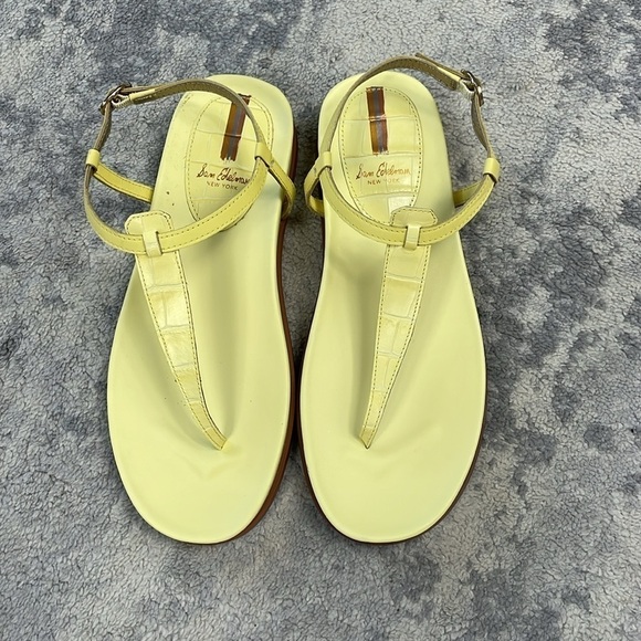 New Sam Edelman Naomi Strappy Thong Sandals Yellow Summer Beach Sz 8 - Picture 5 of 15